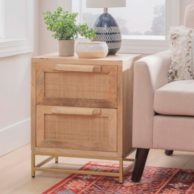 Rattan Cabinet Two Drawers, Natural