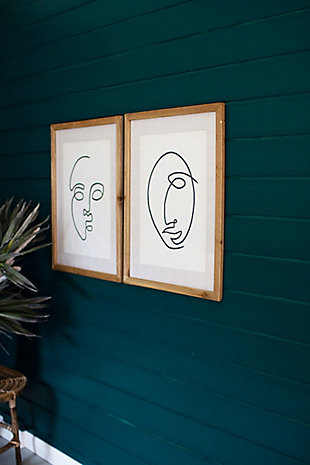 Face Prints Under Glass Wall Art (Set of 2), , large