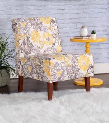 Floral Casey Chair, Dark Walnut