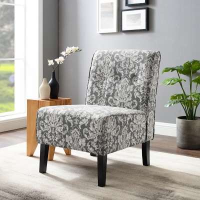 Damask Coco Damask Accent Chair, Gray