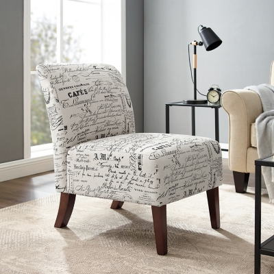 Sandy Script Accent Chair, Dark Walnut