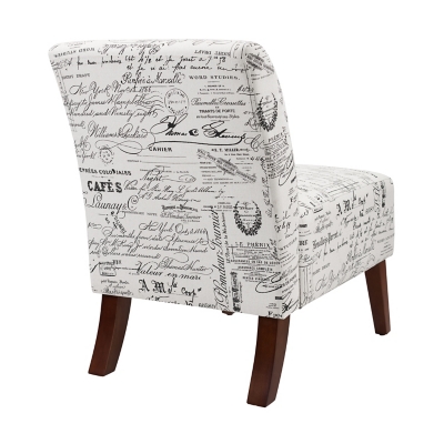 Accent chair best sale with script writing