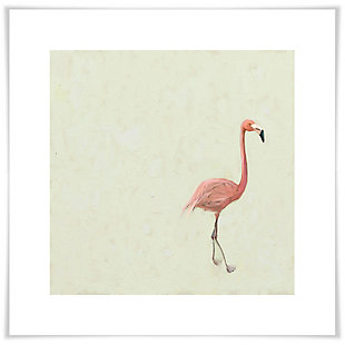 GreenBox Art Flamingo Walk by Cathy Walters Paper Art Prints, Cream, large