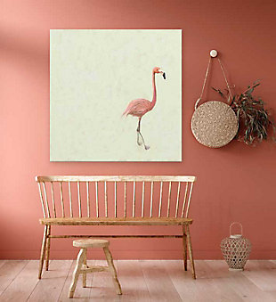 GreenBox Art Flamingo Walk by Cathy Walters Canvas Wall Art, Cream, rollover