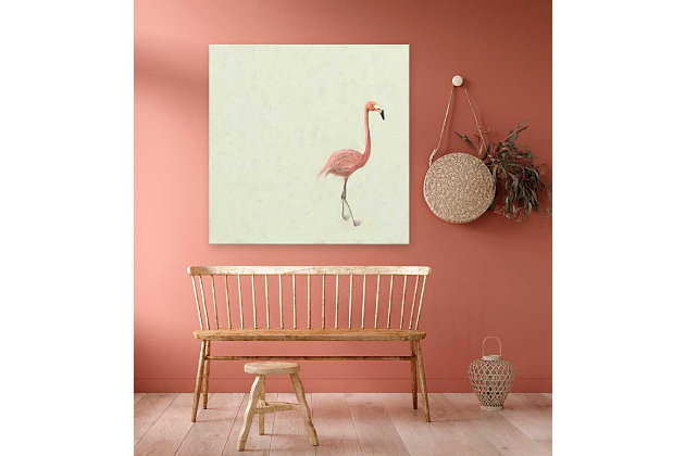 Designed by famed artist Cathy Walters, this pink flamingo gallery wrapped canvas gives you the leg up on simply striking wall art. A timeless touch for a nursery or kids’ room, this wall art is created with the giclee print method for exceptional reproduction quality. What a chic statement piece for your nest.Gallery wrapped canvas wall art | Created with giclee print method for highest quality reproduction | Printed on artist-grade premium canvas, stretched by hand over custom-built 1.5" wood frame | Proudly printed in the USA