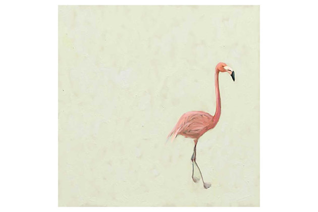 Designed by famed artist Cathy Walters, this pink flamingo gallery wrapped canvas gives you the leg up on simply striking wall art. A timeless touch for a nursery or kids’ room, this wall art is created with the giclee print method for exceptional reproduction quality. What a chic statement piece for your nest.Gallery wrapped canvas wall art | Created with giclee print method for highest quality reproduction | Printed on artist-grade premium canvas, stretched by hand over custom-built 1.5" wood frame | Proudly printed in the USA