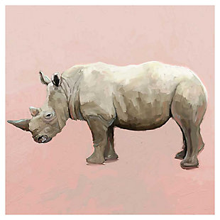 Beauty and brawn. Give in to your animal instinct, and make a chic statement with this simple pink portrait of the revered rhino. Designed by famed artist Cathy Walters, this gallery wrapped wall art will look right at home in a nursery or kids room.Gallery wrapped canvas wall art | Created with giclee print method for highest quality reproduction | Printed on artist-grade premium canvas, stretched by hand over custom-built 1.5" wood frame | Proudly printed in the USA