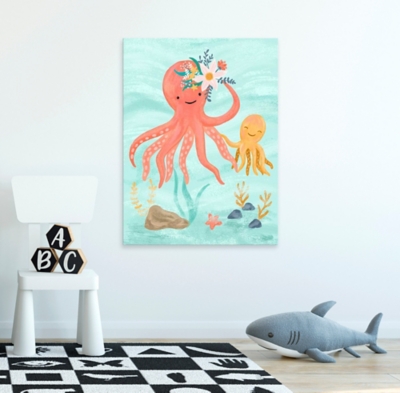 Oopsy Daisy Sea Life Friends - Octopus by Olivia Gibbs Canvas Wall Art, Blue, large