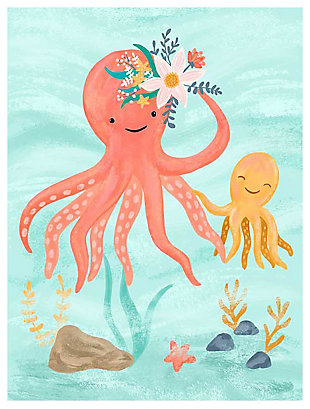 Oopsy Daisy Sea Life Friends - Octopus by Olivia Gibbs Canvas Wall Art, Blue, large