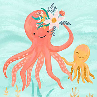 Sea what a difference high-quality digital reproduction makes with this delightful gallery wrapped wall art from famed artist Olivia Gibbs. An imaginative rendering of a flower-adorned mama octopus, it’s sure to be a fresh and fun addition to a nursery or child’s room.Gallery wrapped canvas wall art | Created using highest quality digital reproduction method for exceptional color and clarity | Printed on artist-grade premium canvas, stretched by hand over custom-built 1.5" wood frame | Proudly printed in the USA