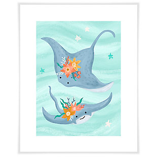 Oopsy Daisy Sea Life Friends - Stingrays by Olivia Gibbs Paper Art Prints, Blue, large