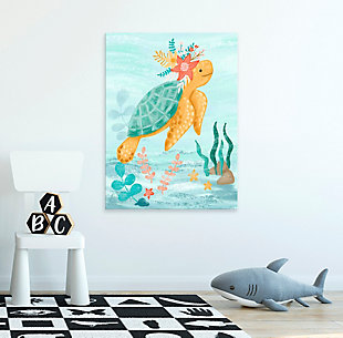 Oopsy Daisy Sea Life Friends - Turtle by Olivia Gibbs Paper Art Prints, Blue, rollover