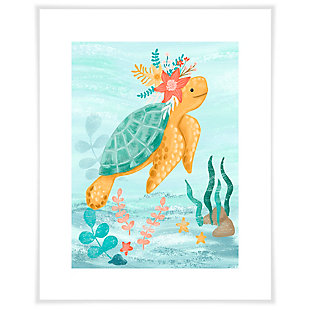 Oopsy Daisy Sea Life Friends - Turtle by Olivia Gibbs Paper Art Prints, Blue, large