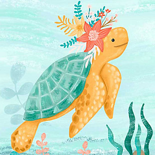 The perfect addition to any mermaid-loving child's room is a turtle dress in a flower crown.Art created by Olivia Gibbs | The giclee method of printing is used to create these paper prints | The giclee method of printing is the highest quality reproduction method available | These giclee prints use premium archival paper | Ready to frame