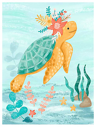 Oopsy Daisy Sea Life Friends - Turtle by Olivia Gibbs Canvas Wall Art, Blue, large