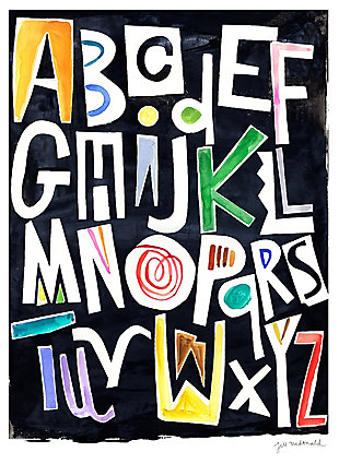 Oopsy Daisy Silk Alphabet Color by Jill McDonald Posters That Stick, Black, large