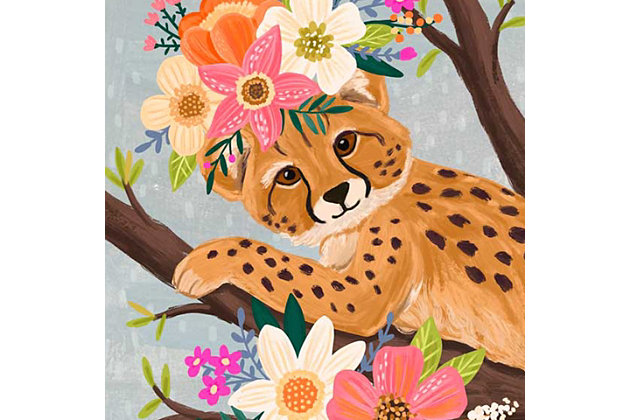 This sweet baby cheetah dressed in floral will be your little one's favorite safari pal. Bring her home and complete your nursery.Art created by Olivia Gibbs | The giclee method of printing is used to create these paper prints | The giclee method of printing is the highest quality reproduction method available | These giclee prints use premium archival paper | Ready to frame