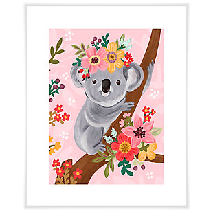 Oopsy Daisy Sweet Koala On Branch by Olivia Gibbs Paper Art Prints, Pink, large