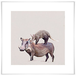 GreenBox Art Warthog and Anteater by Cathy Walters Paper Art Prints, Brown, large