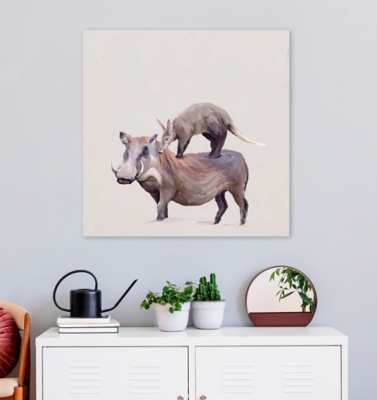 GreenBox Art Warthog & Anteater by Cathy Walters Canvas Wall Art, Brown, large