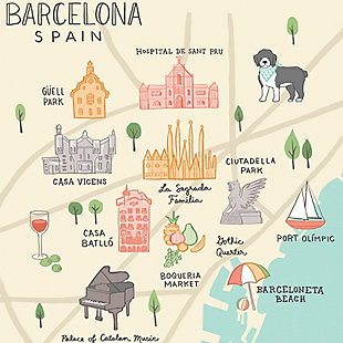 Given how fast they grow, you might just want to stick with wall decals. And if you think learning about Barcelona’s great attractions might grab their interest, this wall poster from famed artist Anne Bollman is right on target. Crafted of durable fabric, it’s removable, repositionable and reusable. Best of all, it won’t leave messy residue on your walls.Made of durable fabric | Removable, repositionable and reusable | Won’t damage walls or leave residue | Printed with non-toxic inks | Proudly printed in the USA