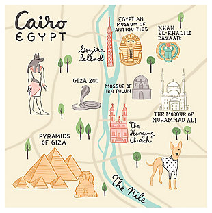 Oopsy Daisy World Traveler - Cairo Egypt by Anne Bollman Posters That Stick, Beige, large