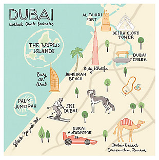 Oopsy Daisy World Traveler - Dubai UAE by Anne Bollman Posters That Stick, Beige, rollover