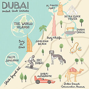 Given how fast they grow, you might just want to stick with wall decals. And if you think delving into Dubai might grab their interest, this wall poster from famed artist Anne Bollman is right on target. Crafted of durable fabric, it’s removable, repositionable and reusable. Best of all, it won’t leave messy residue on your walls.Made of durable fabric | Removable, repositionable and reusable | Won’t damage walls or leave residue | Printed with non-toxic inks | Proudly printed in the USA