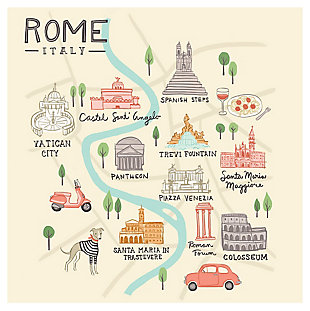Oopsy Daisy World Traveler - Rome Italy by Anne Bollman Posters That Stick, Beige, large