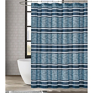London Fog Mitc Stripe Shower, Croscill Fairfax Blue Shower Curtain