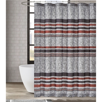 burgundy and gray shower curtain