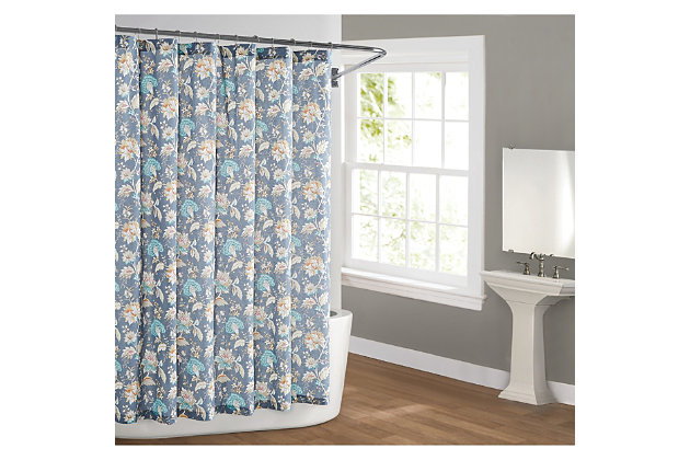 Cottage Classics Florence Shower, Beach Cottage Style Shower Curtains