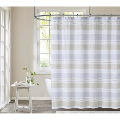 Pem America Cottage Classics Spa Stripe Shower Curtain, , rollover