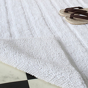 Safavieh Spa Stripe Tufted Bath Mats (Set of 2), White, rollover