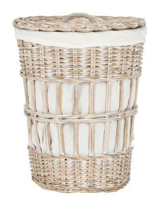 Safavieh Maggy Storage Hamper with Liner, White, large