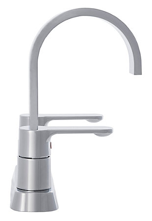 This contemporary bathroom faucet emphasizes the crisp qualities of slender hardware with enticing curved lines flowing from top to bottom. Stemming from a centerset base, the faucet is slim, sleek and smooth, featuring a rectangular spout for an utterly polished look.Made of brass, zinc, stainless steel and plastic | Includes 4" centerset faucet | Chrome-tone finish | Two handle faucet operation for effortless water temperature control | Easy 3-hole installation with optional deck plate (sold separately)