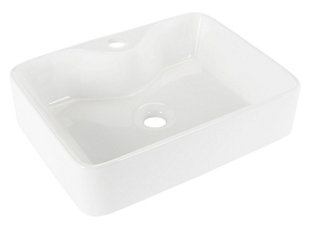 Safavieh Fen Porcelain Ceramic Vitreous Rectangular Bathroom Vessel Sink, , large