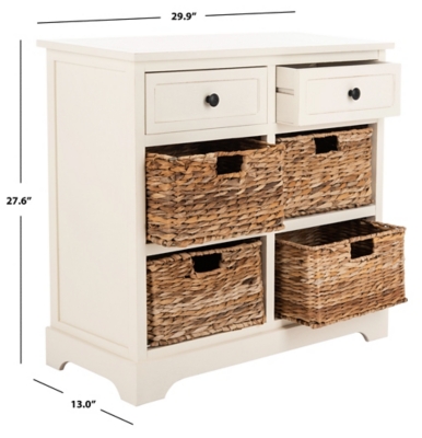 Safavieh Keenan Wicker Basket Storage Cabinet