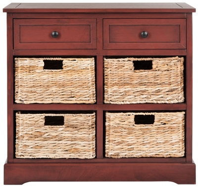 Safavieh Keenan Wicker Basket Storage Cabinet