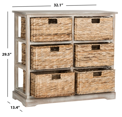 Safavieh Keenan Wicker Basket Storage Cabinet