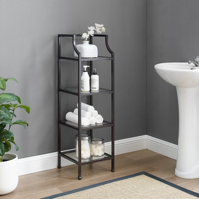 Crosley Aimee Short Etagere, Oil Rubbed Bronze, rollover