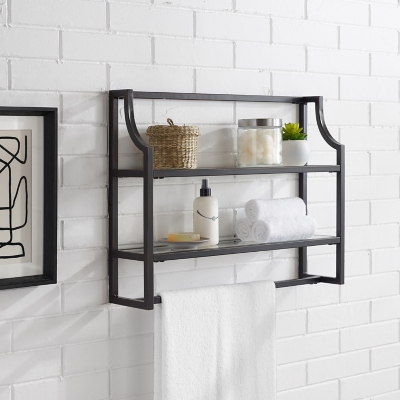 Crosley Aimee Wall Shelf, Oil Rubbed Bronze, rollover