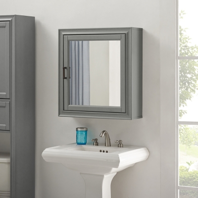 Crosley Tara Bath Mirror Cabinet, Gray, large