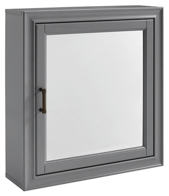 Crosley Tara Bath Mirror Cabinet, Gray, large