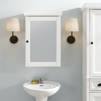 A600002846 Crosley Seaside Wall Cabinet Mirror, White sku A600002846