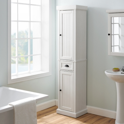 Crosley Lydia Tall Bathroom Cabinet in Gray