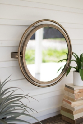 Kalalou Round Wall Mirror With Adjustable Bracket - Large, , large