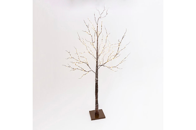 Bring winter elegance to your home with this beautiful, snowy lighted tree. Covered in 250 softly glowing, energy-efficient LED lights, it's a vision to behold. This gorgeous tree is a great option for smaller homes, apartments, college dorms and even office spaces.Made of wood, plastic and wire | Power cord included; ul listed | Indoor or covered outdoor use | No assembly required