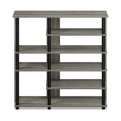 Turn-N-Tube Wide 5-Tier Shoe Rack 13-Pair, French Oak Gray/Black by Ashley