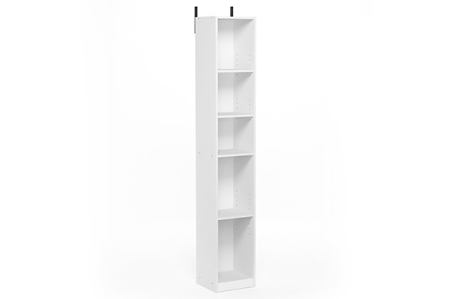 Bring a sense of order to your bathroom with this striking bathroom storage piece. Styled with clean lines for a modern look, this engineered wood storage tower is a delightful addition to any room. Complete with a small footprint but plenty of vertical storage, it’s ideal for those smaller bathrooms that need organization.Made of engineered wood | White finish | 5 shelves | Open shelf design | Clean with damp cloth | Easy assembly with provided hardware